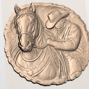 Western Cowboy Horse STL view 2