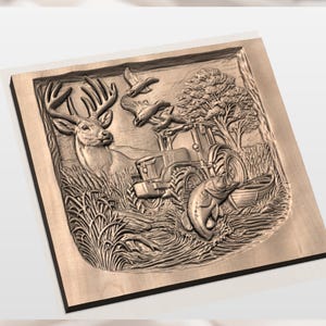 Farm Hunting Fishing 3D Relief STL view 2