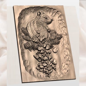 Chipmunk Relief STL view 2