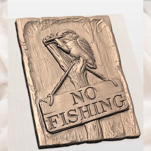 No Fishing Sign STL view 2