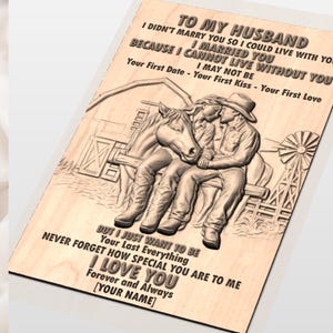 Personalized Husband Gift Relief STL view 3