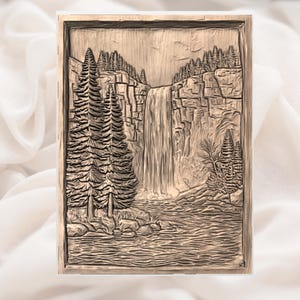 Forest Waterfall 3D STL File view 3
