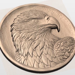 Bald Eagle 3D Relief STL view 2