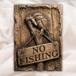 No Fishing Sign STL view 1