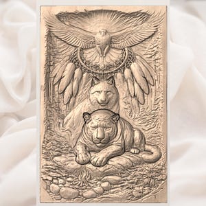 Wolf Panther Eagle STL view 3