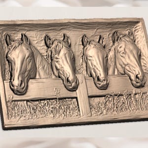 4 Horses 3D STL File view 2