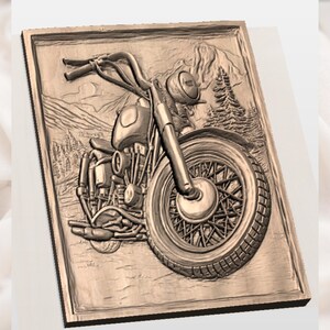 Motorcycle 3D Relief STL view 2