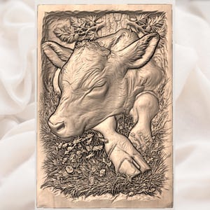Sleeping Calf Relief STL view 2