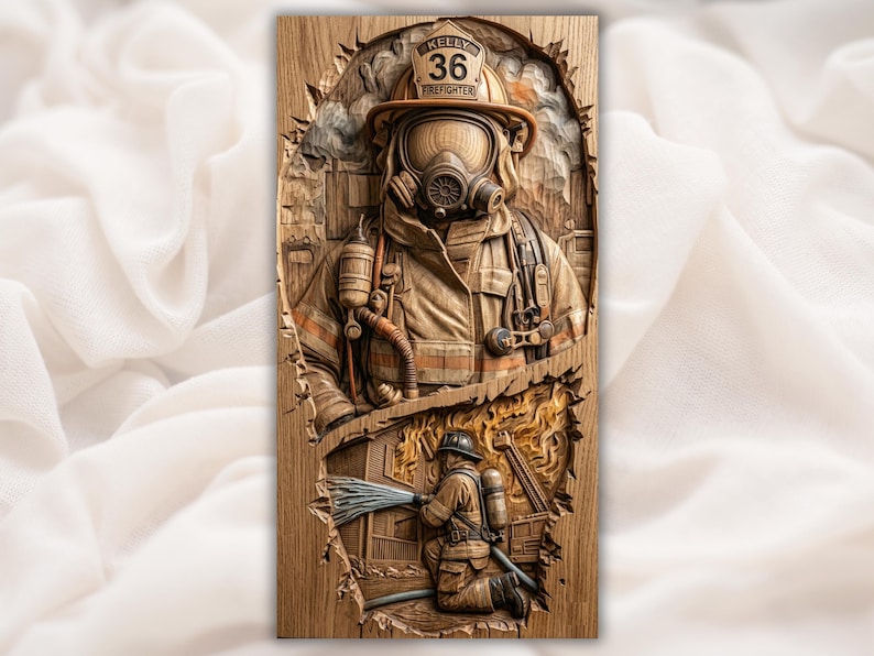 Firefighter Tribute 3D Relief STL