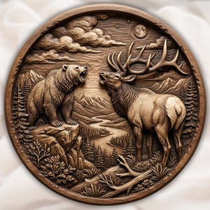 Round Bear Elk STL view 1
