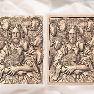 Good Shepherd 3D Relief STL view 2