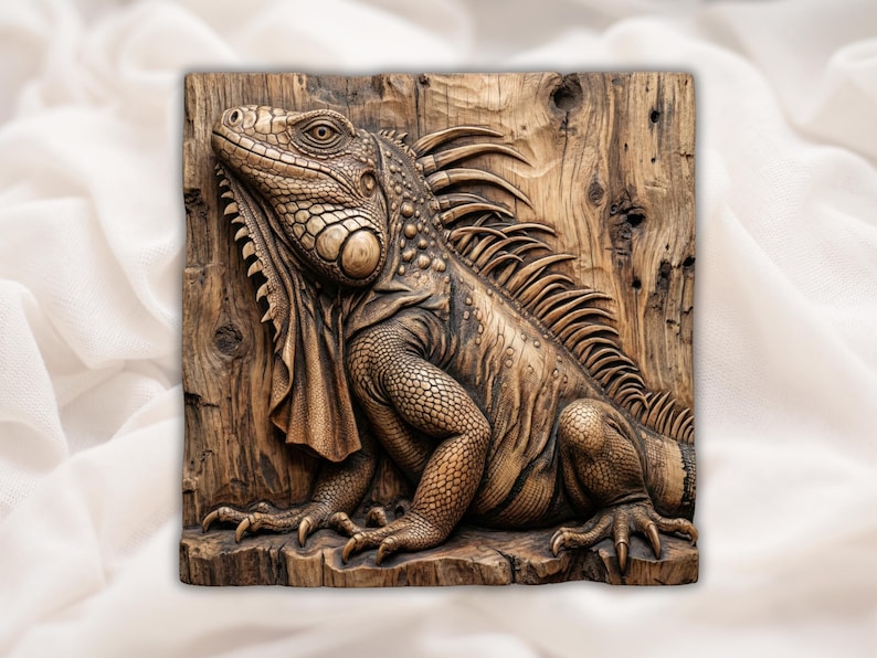 Bearded Dragon Iguana 3D Relief STL