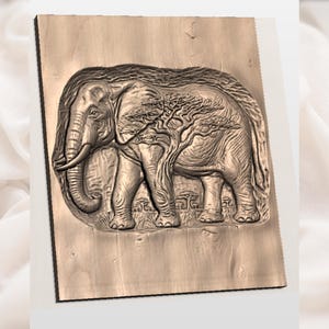 Elephant Safari 3D Relief STL view 2
