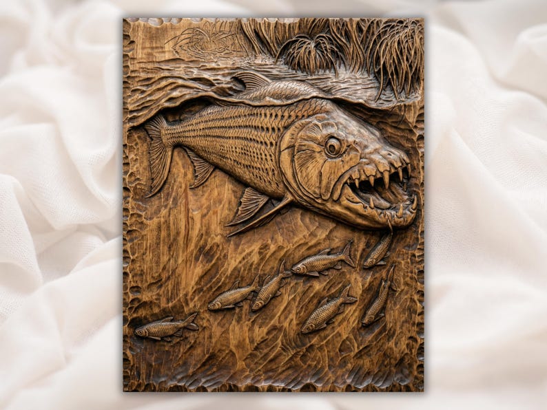 Piranha Fish 3D Relief STL