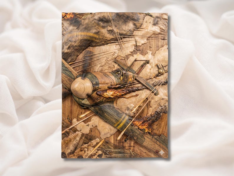 WW2 Fighter Plane Dogfight 3D Relief STL