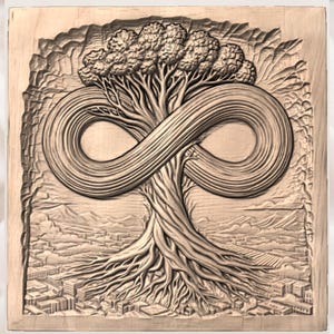 Tree of Life Infinity 3D Relief STL view 3