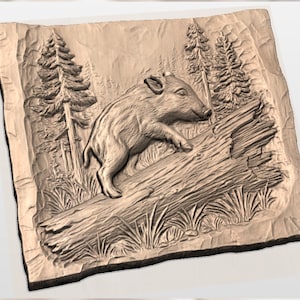 Wild Boar Piglet 3D STL Relief view 3
