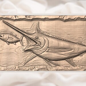 Marlin Swordfish Fishing Relief STL view 3
