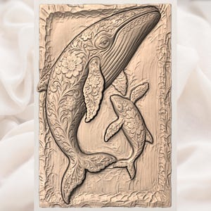 Whale family STL view 3