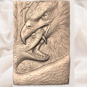 Bald Eagle vs Snake 3D Relief STL view 2