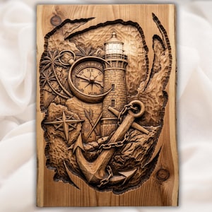 Lighthouse Compass STL view 1