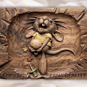 Whimsical Mouse Relief STL view 1