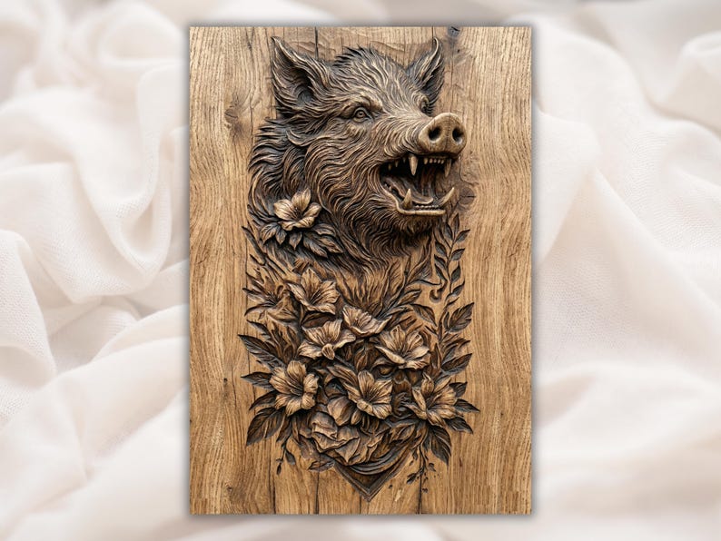 Wild Boar 3D Relief STL