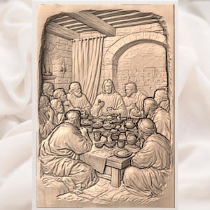 Last Supper 3D Relief STL for CNC Router view 3