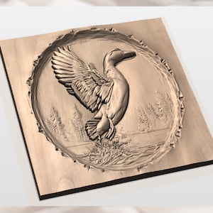 Flying Duck 3D Relief STL File view 2
