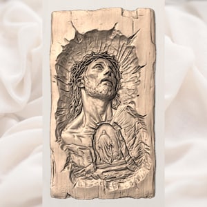 Jesus Sacred Heart Relief STL view 3