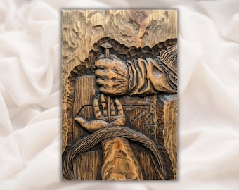 Crucifixion Hands & Nail 3D Relief STL | Jesus Cross Detail CNC Router Wood Carving File | Christian Bas-Relief Panel | Christian Wall Art