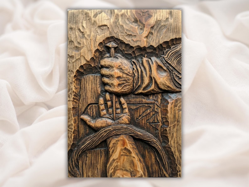 Crucifixion Hands & Nail 3D Relief STL