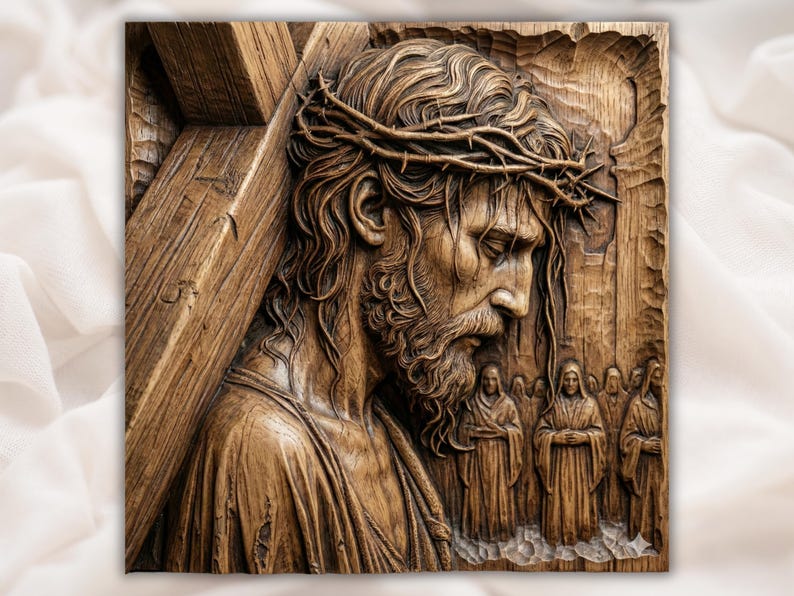 Jesus Carrying Cross Relief STL