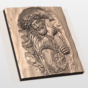 Jesus Carrying Cross 3D Relief STL view 2