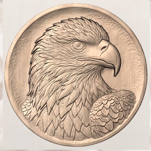 Bald Eagle 3D Relief STL view 3