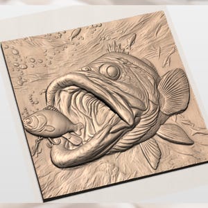 Big Bass 3D Relief STL view 3