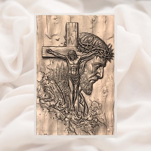 Jesus Crucifixion 3D Relief STL view 3