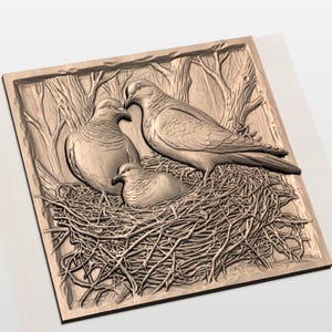 Dove Family Nest Relief STL view 3
