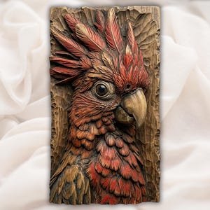 Parrot Head Relief STL view 1
