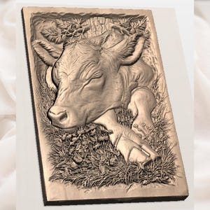 Sleeping Calf Relief STL view 3