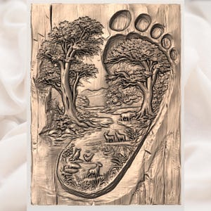 Traveler Footprint 3D Relief STL File view 2