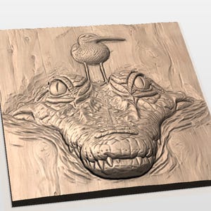 Alligator 3D Relief STL File view 3