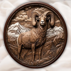 Bighorn Sheep 3D Relief STL for CNC Router view 1