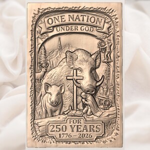 One Nation Under God Relief STL view 3