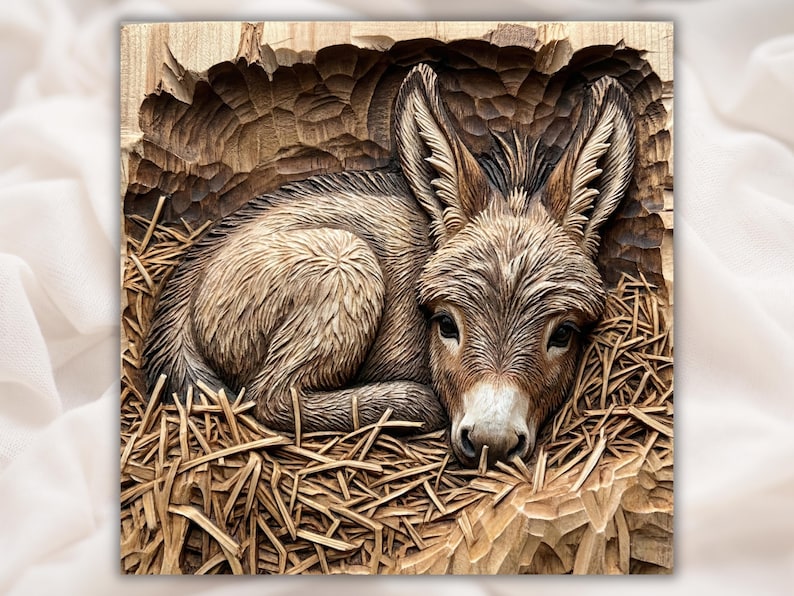 Baby Donkey 3D Relief STL for CNC Router
