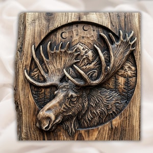 Moose Head STL Relief view 1
