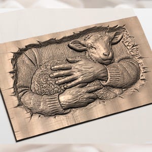 Lamb Hug Relief STL view 2