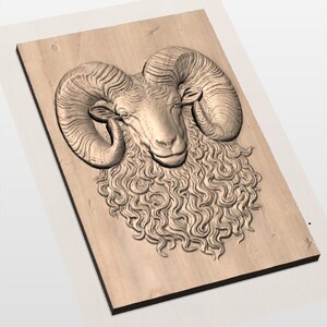 Ram Head 3D Relief STL view 3