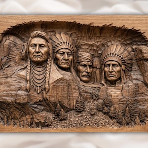 Native Chiefs Cliff Portrait STL view 1