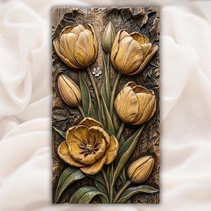 Tulip Flower STL view 1
